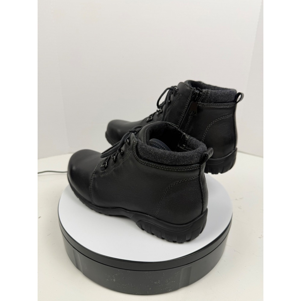 Propét Women's Orthopedic Black Leather Lace Up Zip Ankle Boots Size 7.5 Wide - Picture 10 of 17